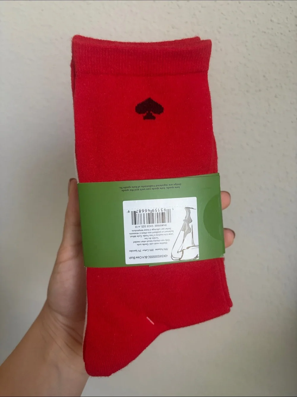 Kate Spade OS Crew Socks with Dove & Heart Motif Set of 3 NWT